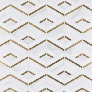 Squares Calacatta Mosaics Waterjet